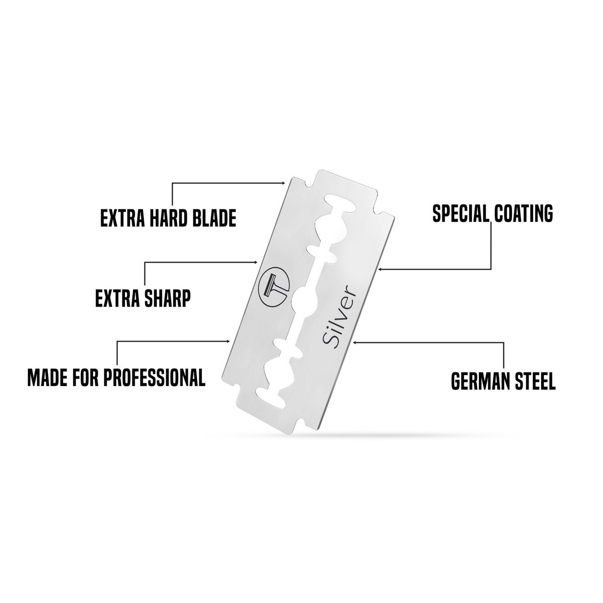 LAMETTE DA BARBA A DOPPIO TAGLIO IN ARGENTO X 100